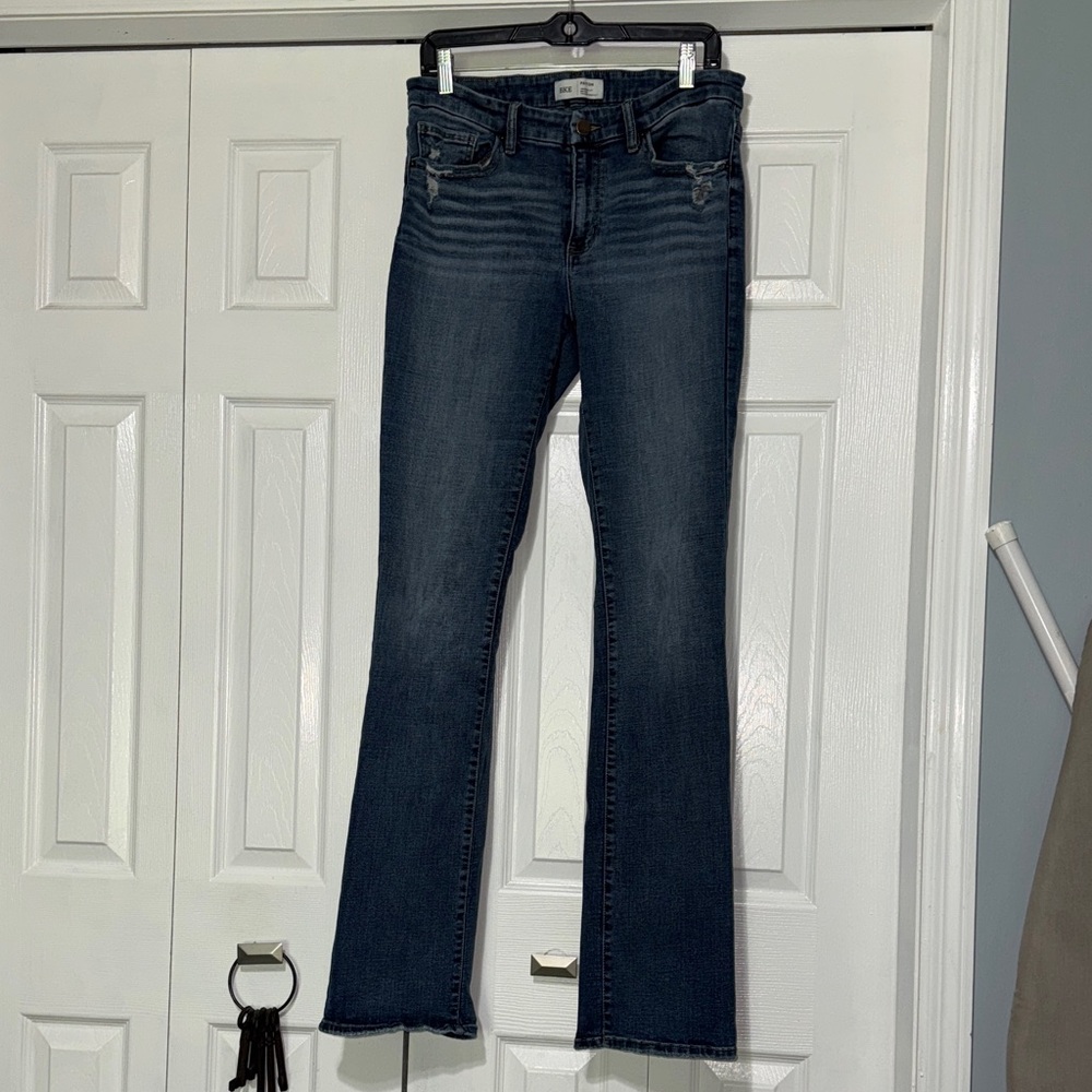 BKE Payton universal fit mid rise, tailored boot, cut denim jeans 31 X 35.5